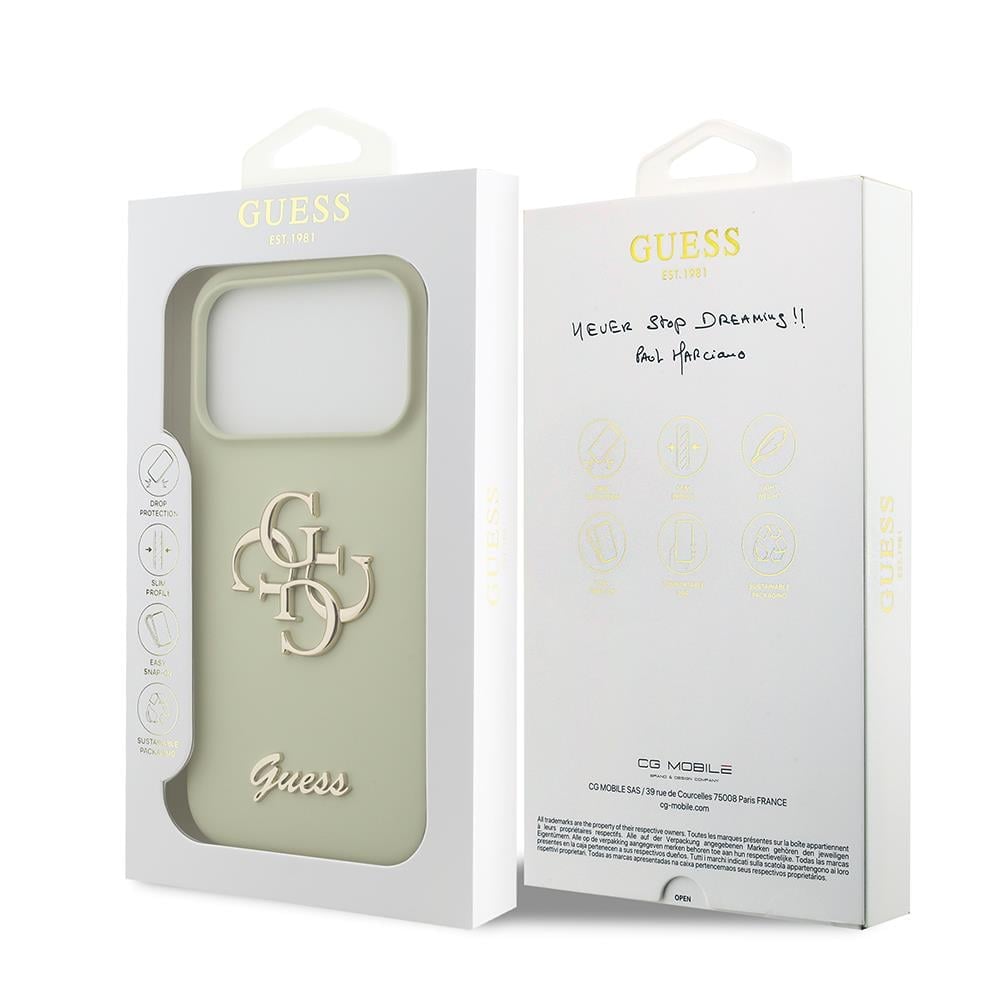 Apple iPhone 17 Pro Kılıf Guess Orjinal Lisanslı Grained Yazı Logolu Kapak