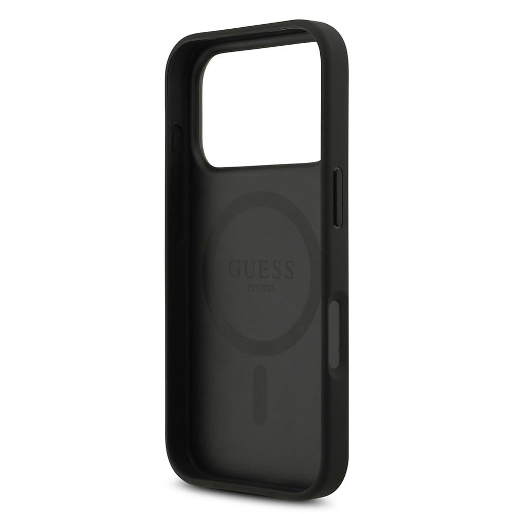 Apple iPhone 17 Pro Kılıf Guess Orjinal Lisanslı M-safe Şarj Özellikli Yazı Logolu Circle Classic Kapak