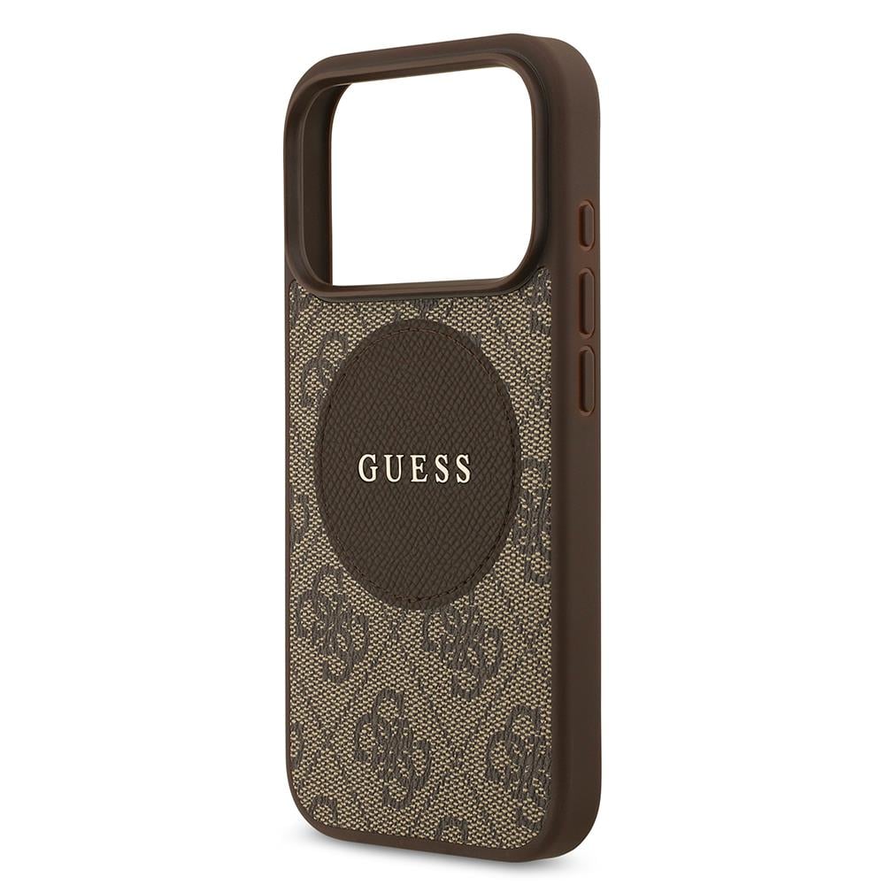 Apple iPhone 17 Pro Kılıf Guess Orjinal Lisanslı M-safe Şarj Özellikli Yazı Logolu Circle Classic Kapak