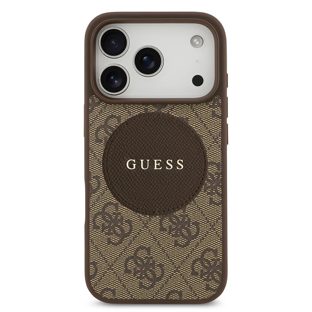 Apple iPhone 17 Pro Kılıf Guess Orjinal Lisanslı M-safe Şarj Özellikli Yazı Logolu Circle Classic Kapak