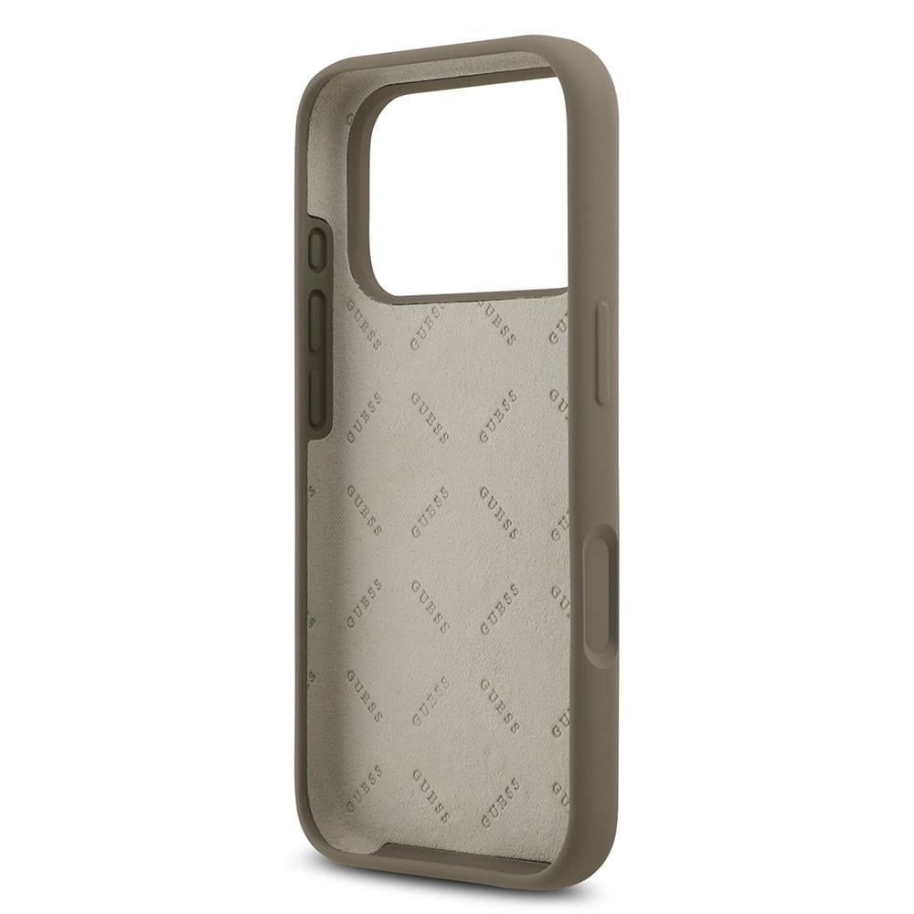 Apple iPhone 17 Pro Kılıf Guess Orjinal Lisanslı Grained Yazı Logolu Kapak