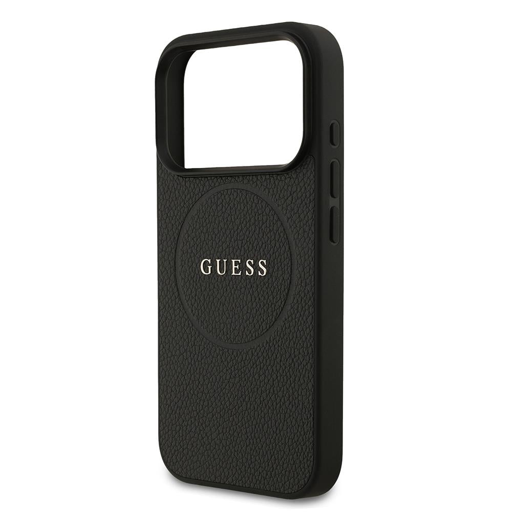 Apple iPhone 17 Pro Kılıf Guess Orjinal Lisanslı M-safe Şarj Özellikli Yazı Logolu PU Deri Kapak