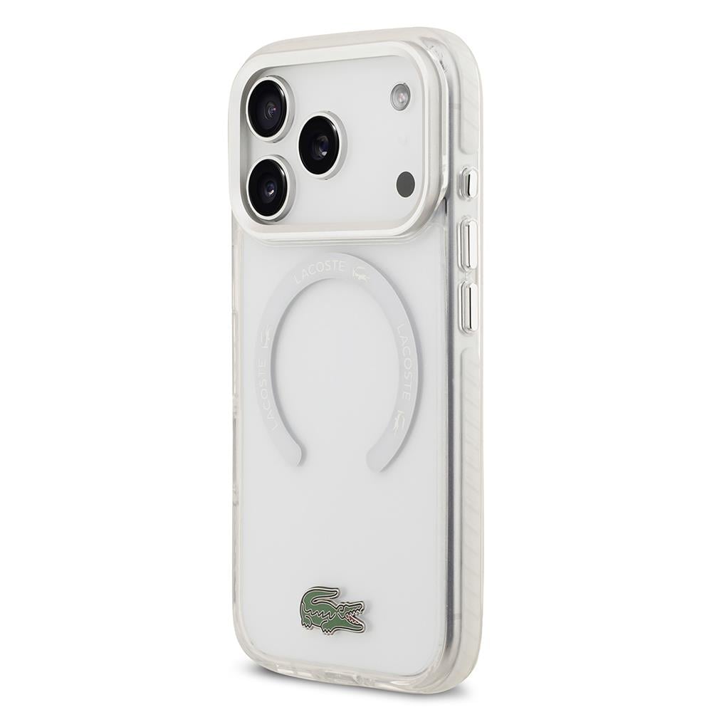 Apple iPhone 17 Pro Kılıf Lacoste Orjinal Lisanslı M-safe Şarj Özellikli İkonik Timsah Logolu Buzlu Kapak