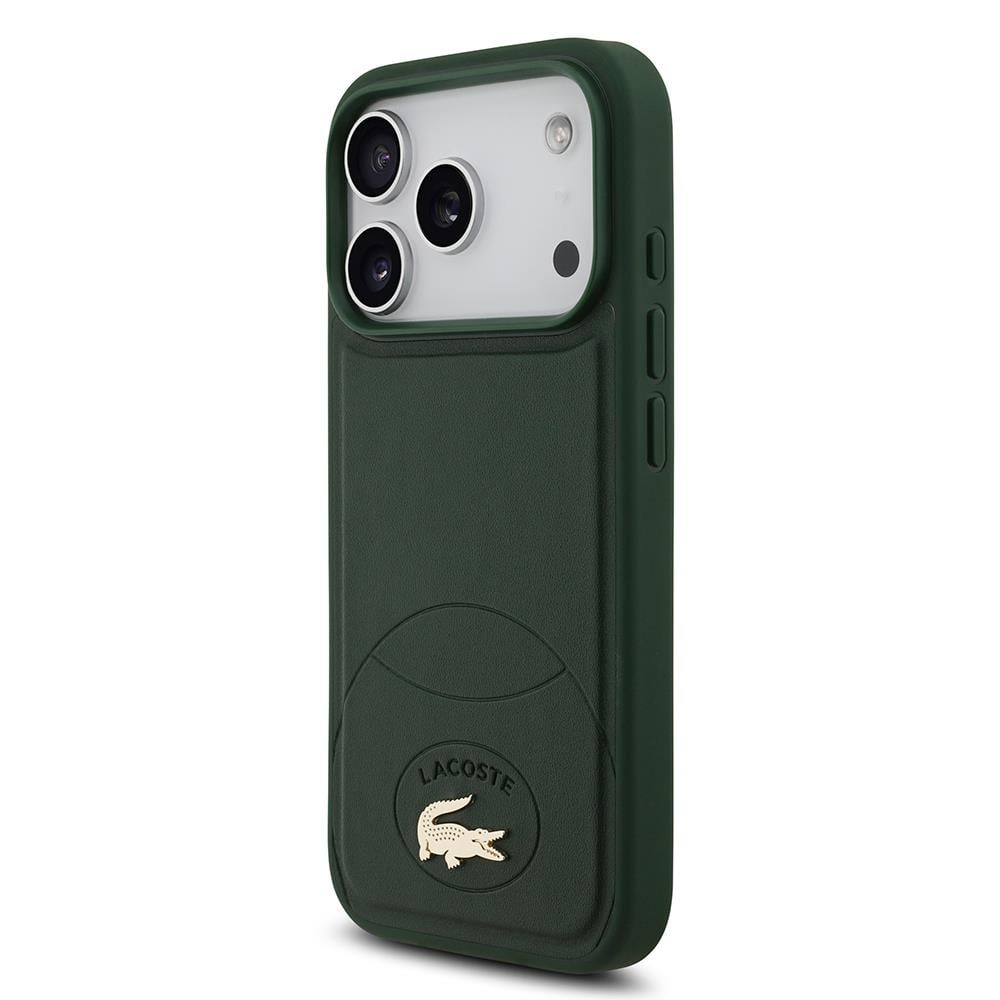 Apple iPhone 17 Pro Kılıf Lacoste Orjinal Lisanslı M-safe Şarj Özellikli PU Deri Tasarımlı Metal Logolu Kapak