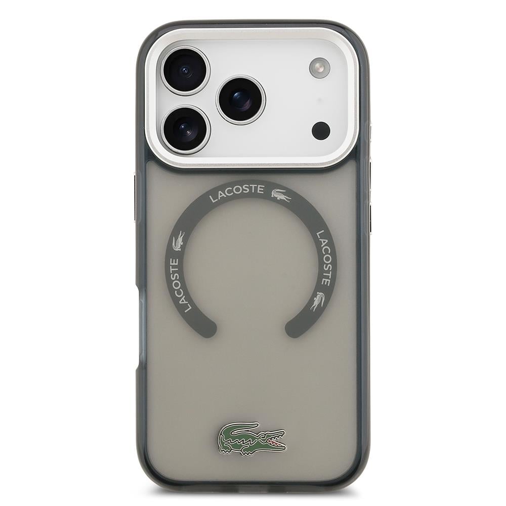Apple iPhone 17 Pro Kılıf Lacoste Orjinal Lisanslı M-safe Şarj Özellikli İkonik Timsah Logolu Buzlu Kapak