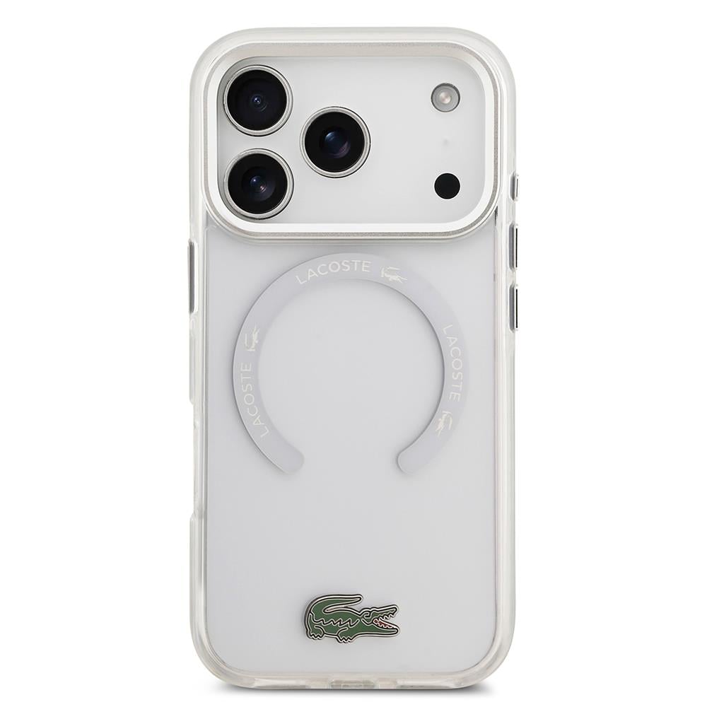 Apple iPhone 17 Pro Kılıf Lacoste Orjinal Lisanslı M-safe Şarj Özellikli İkonik Timsah Logolu Buzlu Kapak
