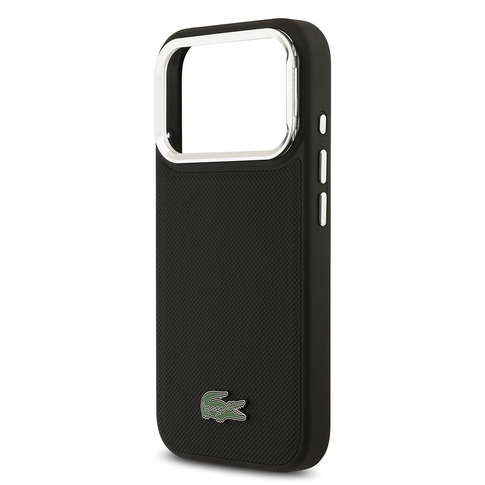 Apple iPhone 17 Pro Kılıf Lacoste Orjinal Lisanslı M-safe Şarj Özellikli PU Pike Desenli Standlı Metal Logolu Kapak