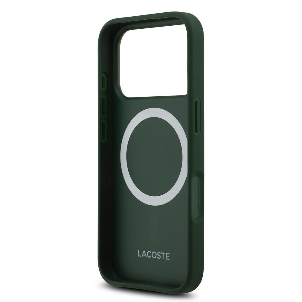 Apple iPhone 17 Pro Kılıf Lacoste Orjinal Lisanslı M-safe Şarj Özellikli PU Deri Tasarımlı Metal Logolu Kapak