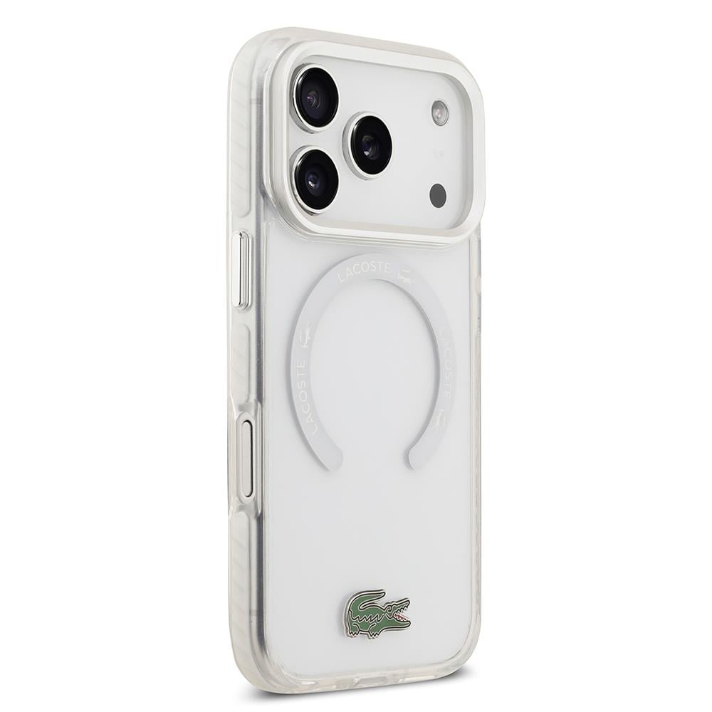 Apple iPhone 17 Pro Kılıf Lacoste Orjinal Lisanslı M-safe Şarj Özellikli İkonik Timsah Logolu Buzlu Kapak