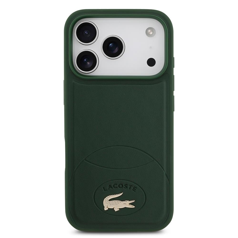 Apple iPhone 17 Pro Kılıf Lacoste Orjinal Lisanslı M-safe Şarj Özellikli PU Deri Tasarımlı Metal Logolu Kapak