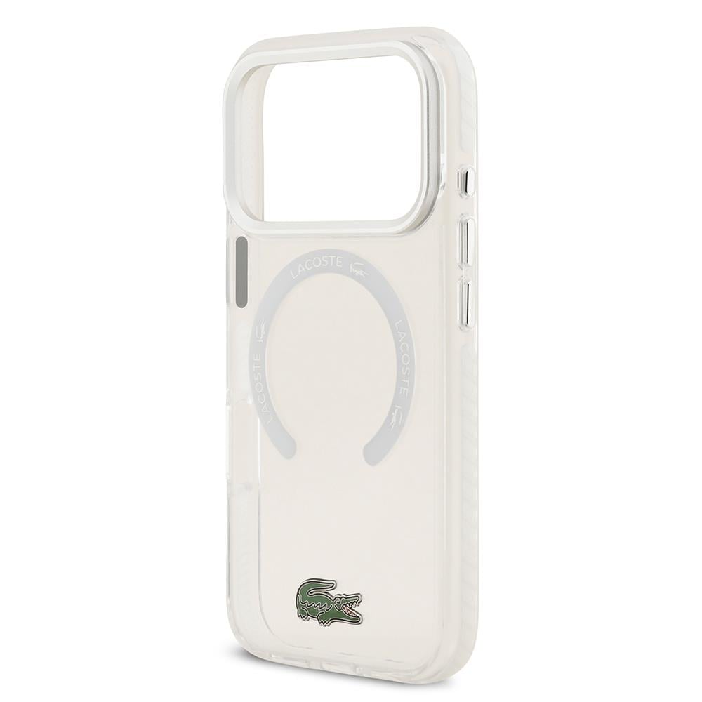 Apple iPhone 17 Pro Kılıf Lacoste Orjinal Lisanslı M-safe Şarj Özellikli İkonik Timsah Logolu Buzlu Kapak