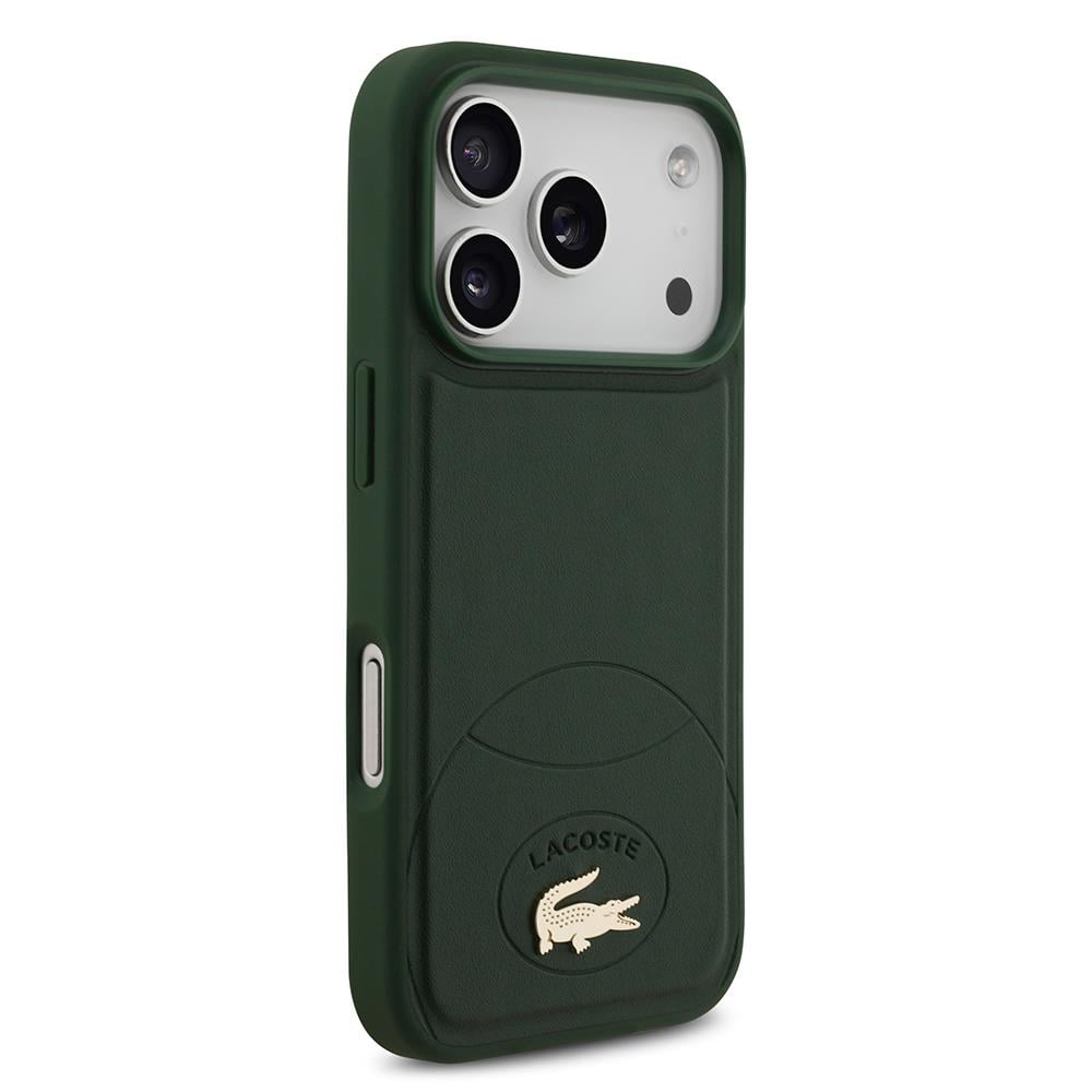 Apple iPhone 17 Pro Kılıf Lacoste Orjinal Lisanslı M-safe Şarj Özellikli PU Deri Tasarımlı Metal Logolu Kapak