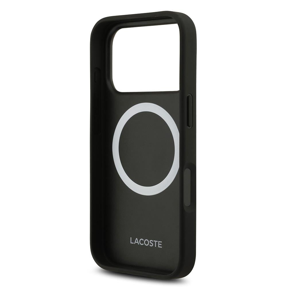 Apple iPhone 17 Pro Kılıf Lacoste Orjinal Lisanslı M-safe Şarj Özellikli PU Deri Tasarımlı Metal Logolu Kapak
