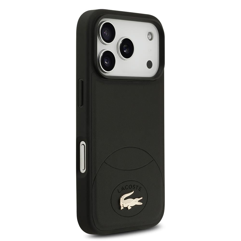 Apple iPhone 17 Pro Kılıf Lacoste Orjinal Lisanslı M-safe Şarj Özellikli PU Deri Tasarımlı Metal Logolu Kapak