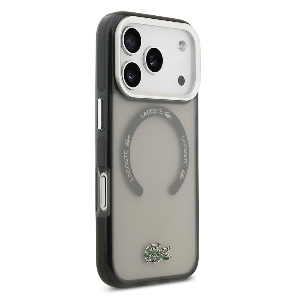 Apple iPhone 17 Pro Kılıf Lacoste Orjinal Lisanslı M-safe Şarj Özellikli İkonik Timsah Logolu Buzlu Kapak