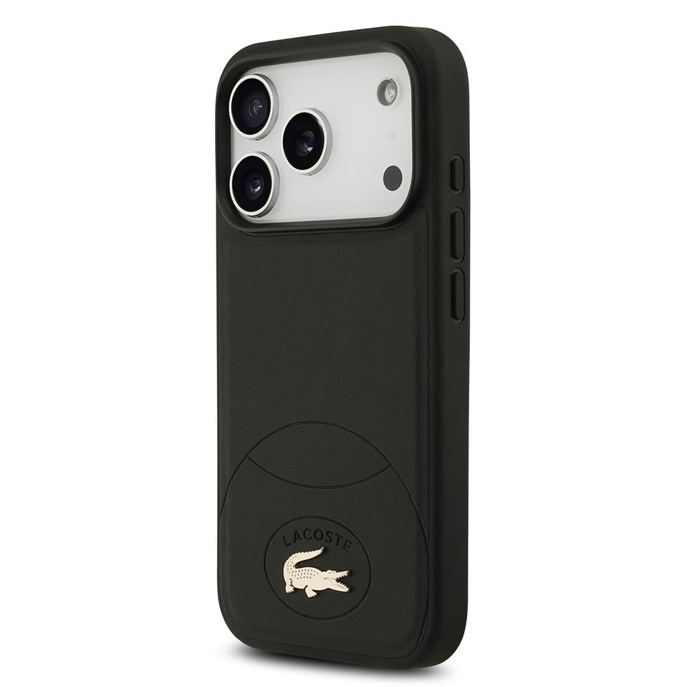Apple iPhone 17 Pro Kılıf Lacoste Orjinal Lisanslı M-safe Şarj Özellikli PU Deri Tasarımlı Metal Logolu Kapak
