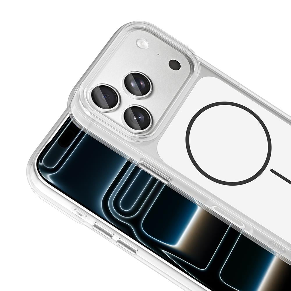 Apple iPhone 17 Pro Kılıf M-Safe Şarj Özellikli Metal Buton Tasarımlı Zore İkonik Sert Silikon Kapak