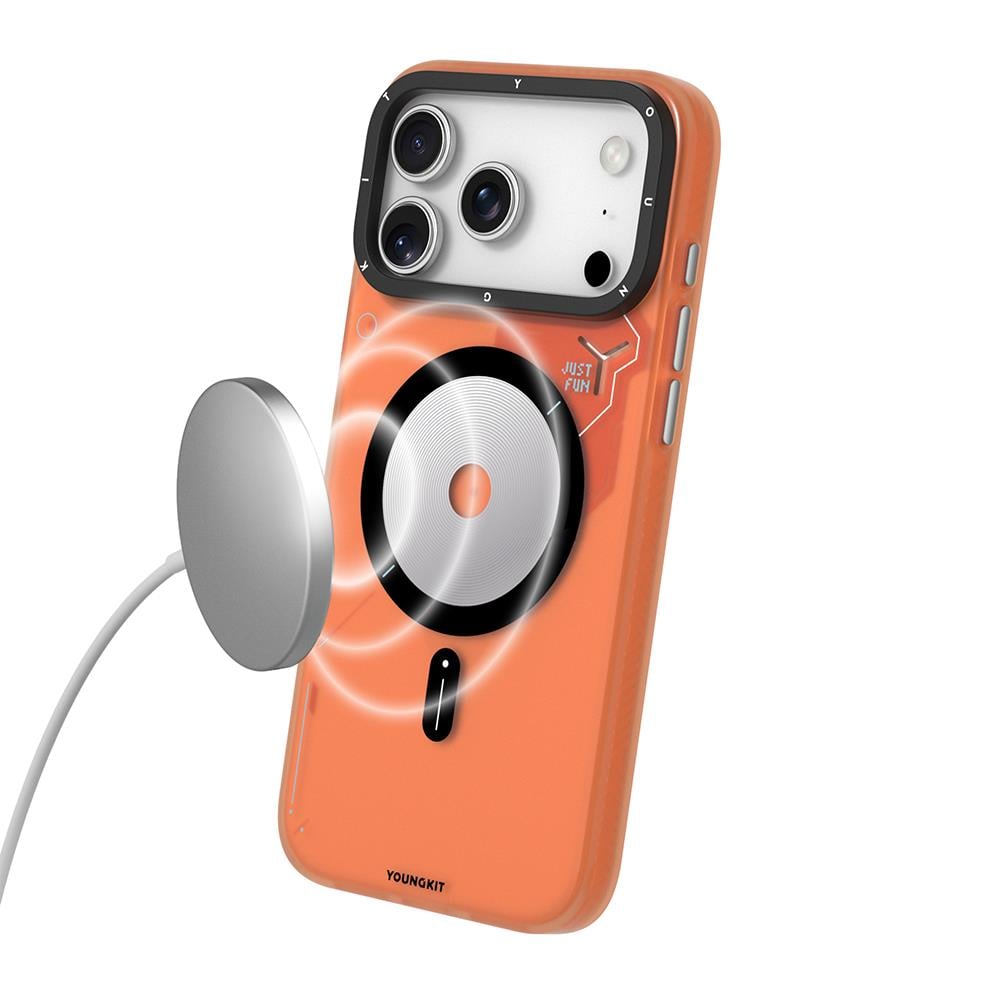 Apple iPhone 17 Pro Kılıf M-safe Şarj Özellikli Disk Desenli Youngkit Disc Battle Kapak