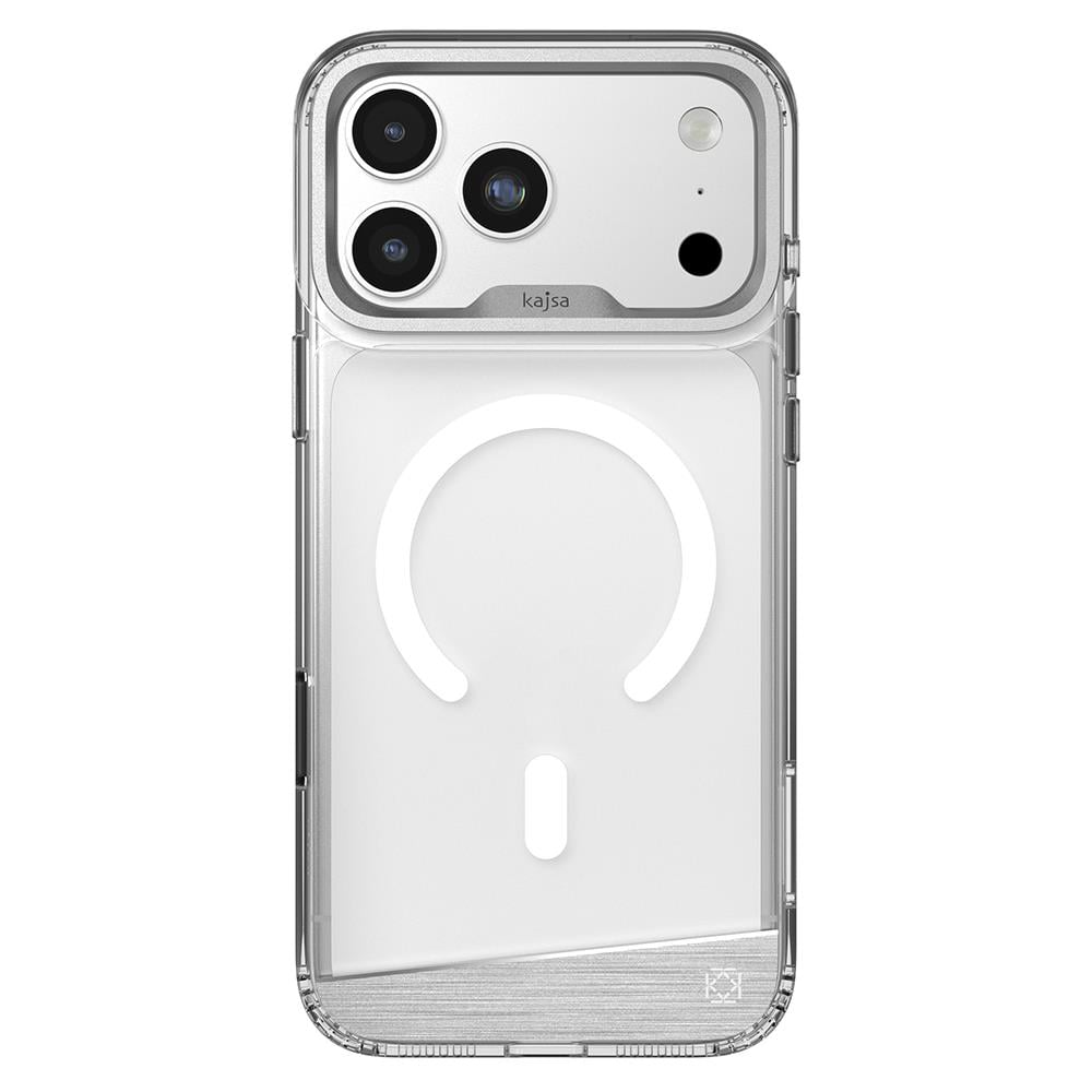 Apple iPhone 17 Pro Kılıf M-safe Şarj Özellikli Airbag Tasarımlı O-Ring Şeffaf Kajsa Trans Alüminyum Shield Serisi Kapak