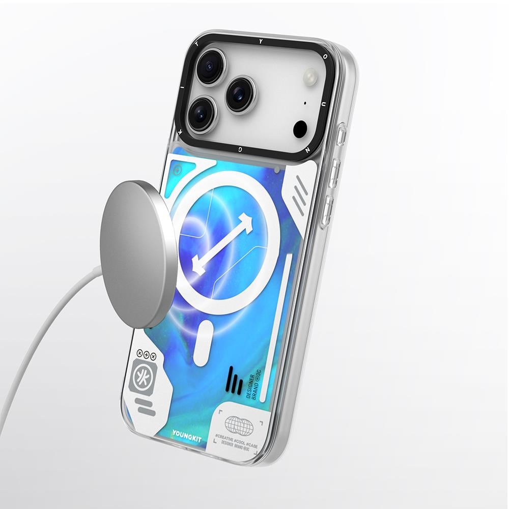 Apple iPhone 17 Pro Kılıf M-safe Şarj Özellikli Disk Desenli Youngkit Disc Battle Kapak