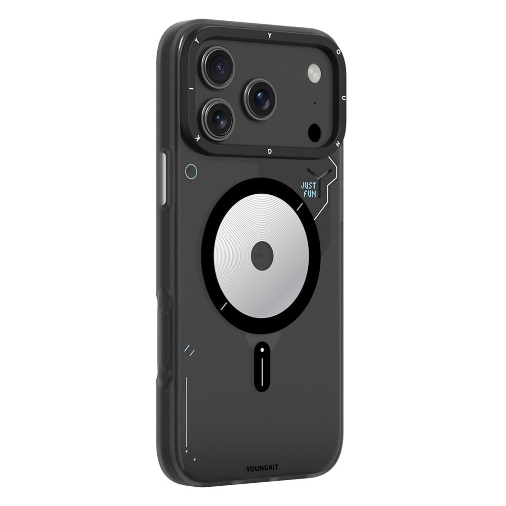 Apple iPhone 17 Pro Kılıf M-safe Şarj Özellikli Disk Desenli Youngkit Disc Battle Kapak