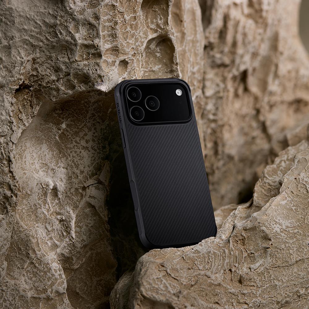 Apple iPhone 17 Pro Kılıf M-safe Şarj Özellikli Pitaka Aramid Pro Guard Serisi Black-Gray Kapak