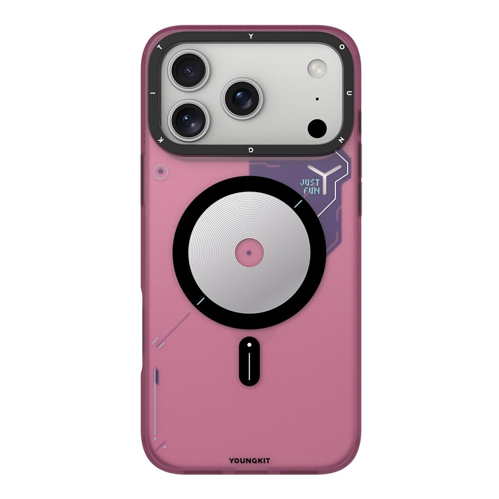 Apple iPhone 17 Pro Kılıf M-safe Şarj Özellikli Disk Desenli Youngkit Disc Battle Kapak