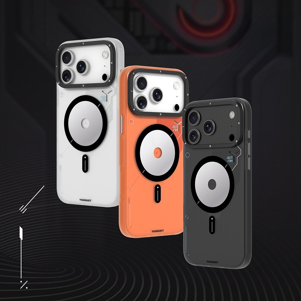 Apple iPhone 17 Pro Kılıf M-safe Şarj Özellikli Disk Desenli Youngkit Disc Battle Kapak