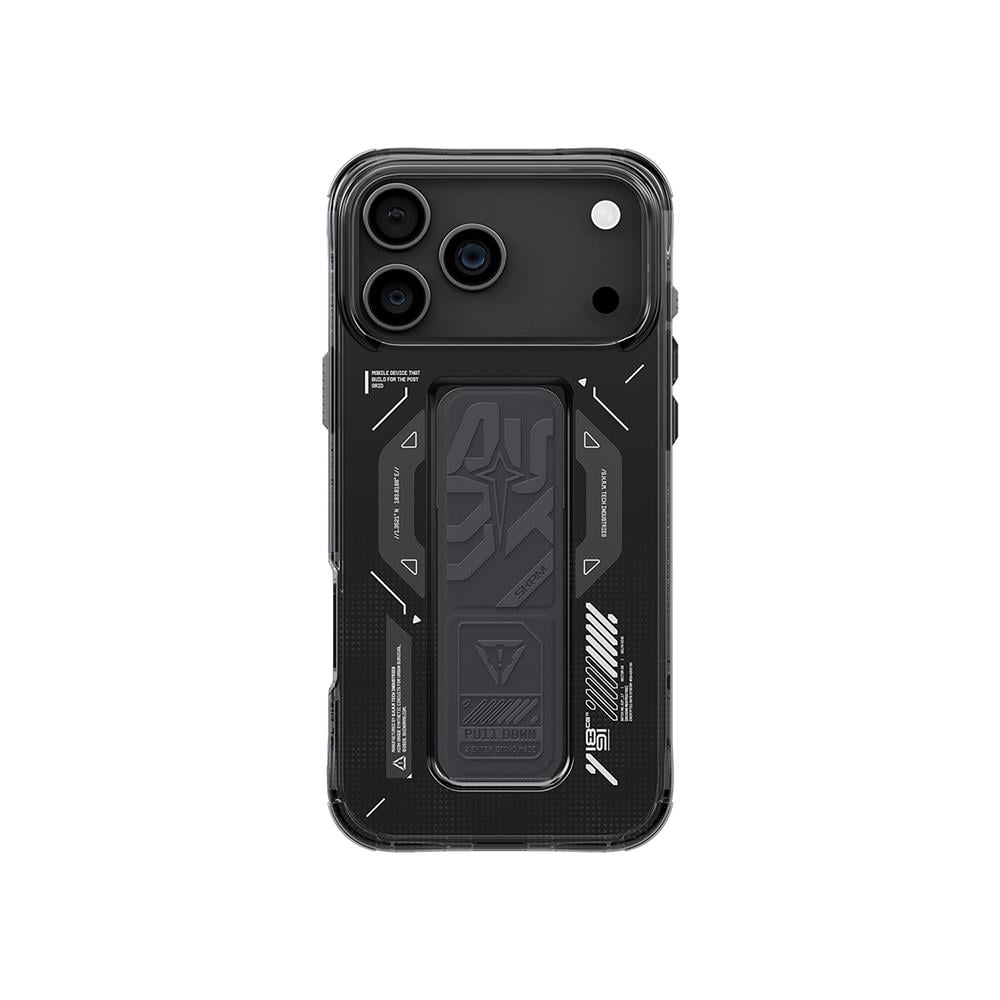 Apple iPhone 17 Pro Kılıf M-safe Şarj Özellikli Teknoloji Desenli Skinarma Helio Mag Charge Standlı Kapak