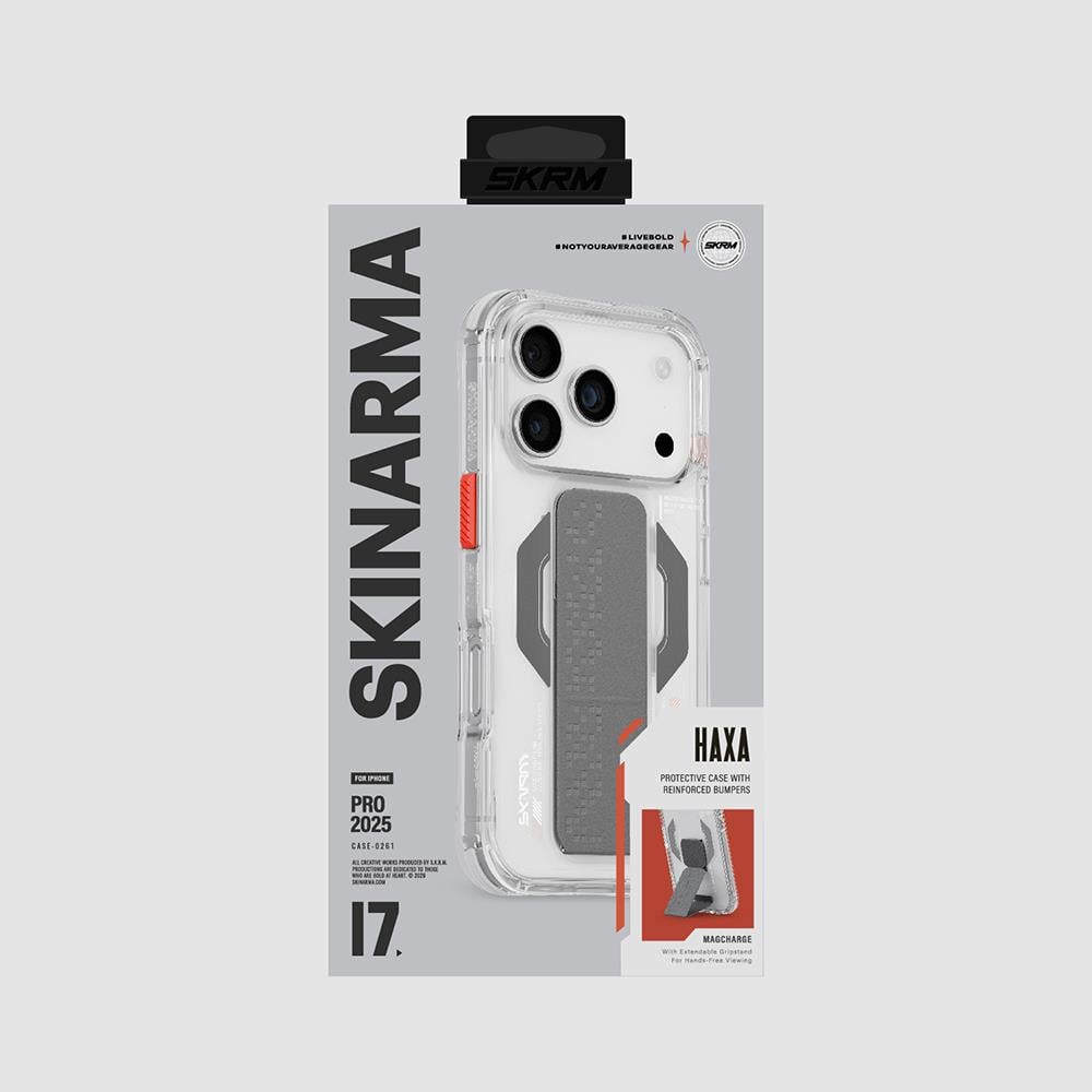Apple iPhone 17 Pro Kılıf M-Safe Şarj Özellikli Airbag Tasarımlı Standlı Skinarma Haxa Kapak