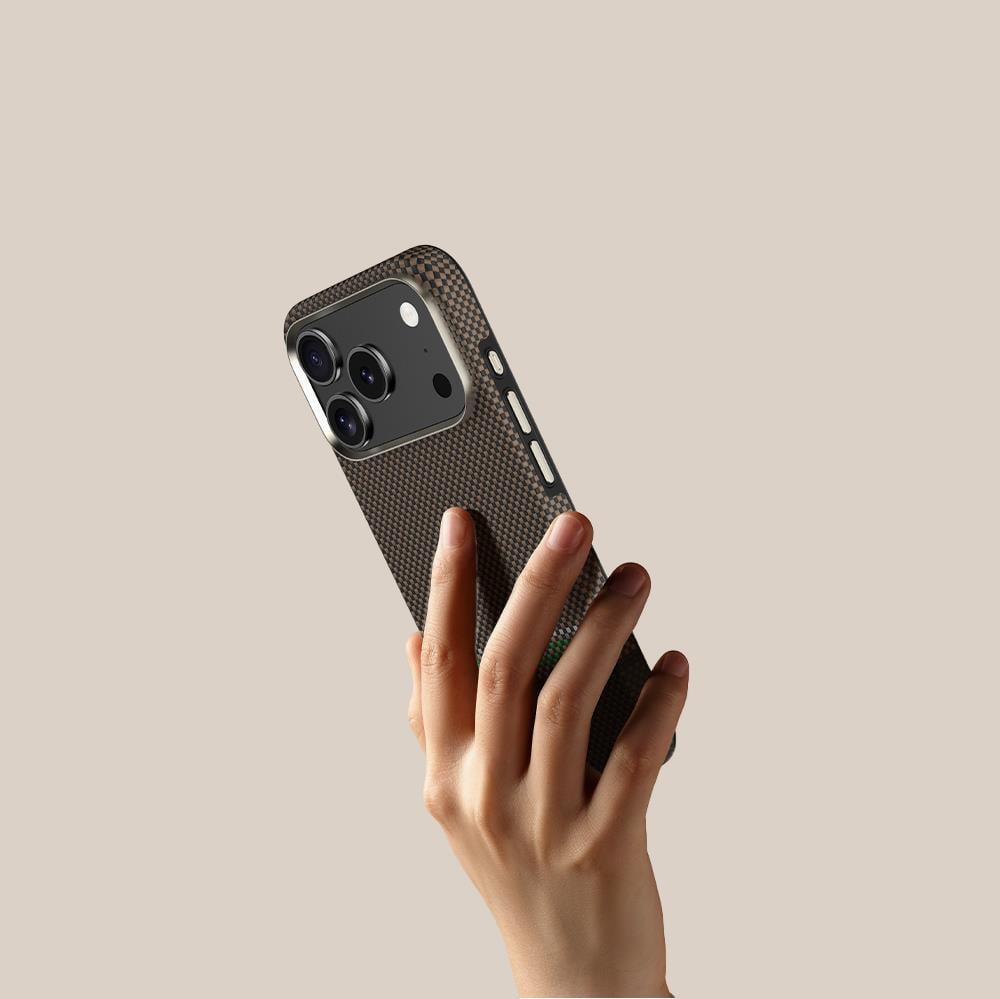 Apple iPhone 17 Pro Kılıf M-safe Şarj Özellikli Karbon Fiber Tasarımlı Benks Prestige ArmorPro Kevlar Kapak