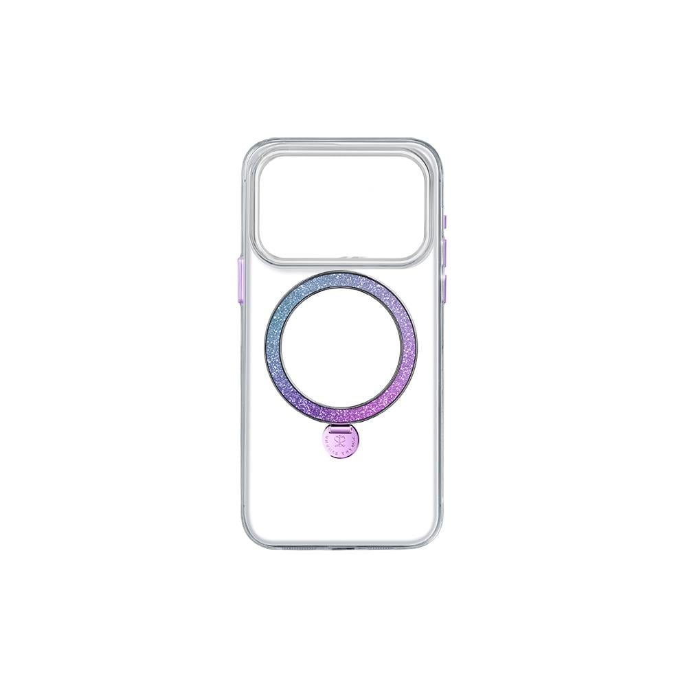Apple iPhone 17 Pro Kılıf M-safe Şarj Özellikli Simli Standlı Pynana Dancing Circle Trendy Serisi Kapak