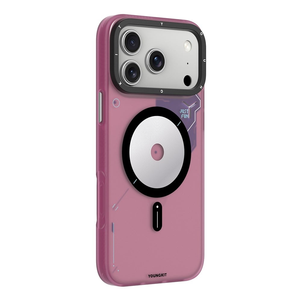Apple iPhone 17 Pro Kılıf M-safe Şarj Özellikli Disk Desenli Youngkit Disc Battle Kapak