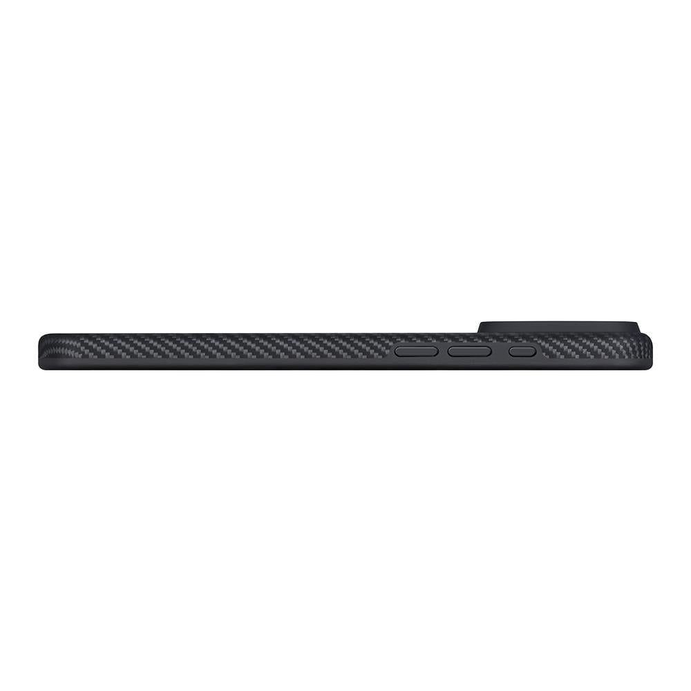 Apple iPhone 17 Pro Kılıf M-safe Şarj Özellikli Aramid Fiber Pitaka Military-Grade Classic Serisi Black-Grey Twill Kapak