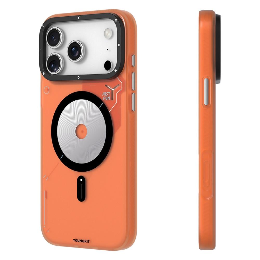 Apple iPhone 17 Pro Kılıf M-safe Şarj Özellikli Disk Desenli Youngkit Disc Battle Kapak