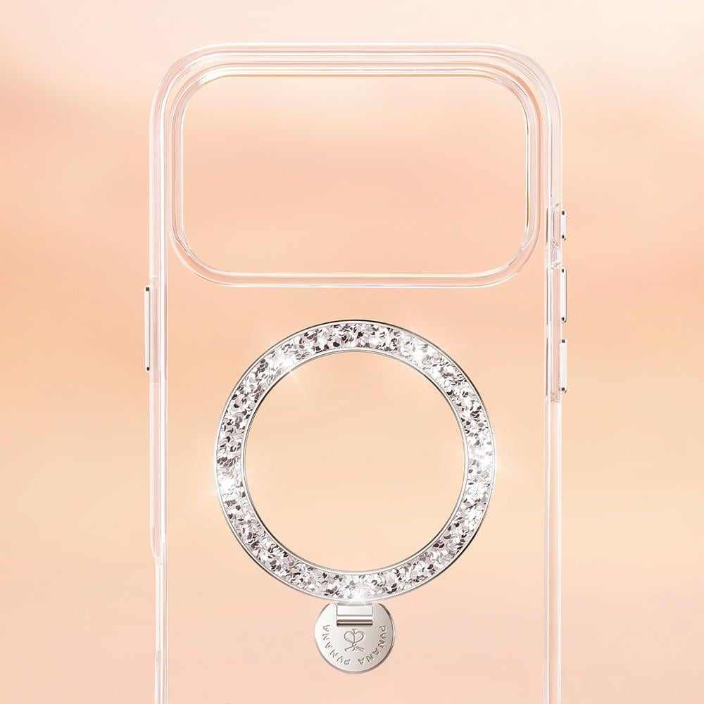 Apple iPhone 17 Pro Kılıf M-safe Şarj Özellikli Simli Standlı Pynana Dancing Circle Trendy Serisi Kapak