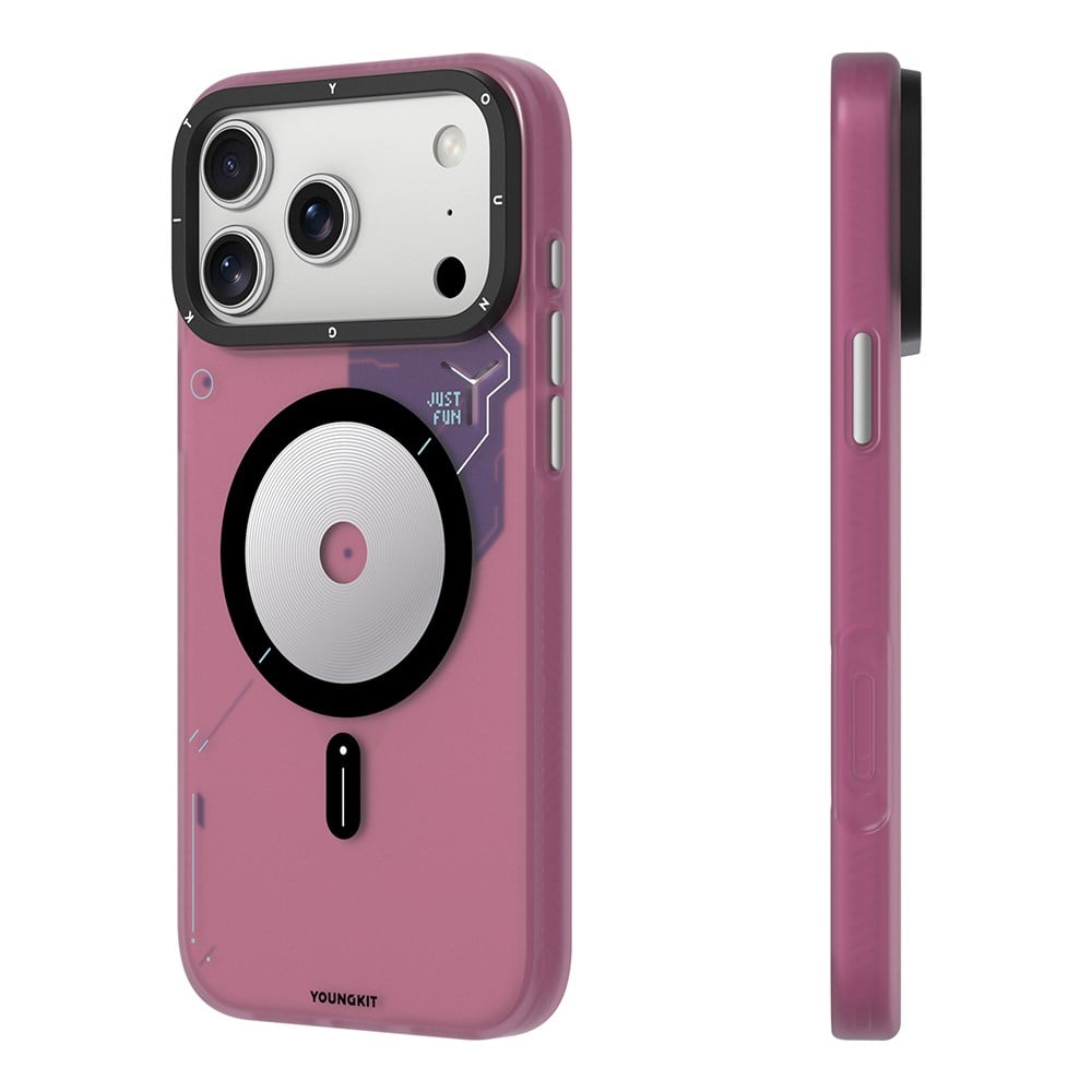 Apple iPhone 17 Pro Kılıf M-safe Şarj Özellikli Disk Desenli Youngkit Disc Battle Kapak