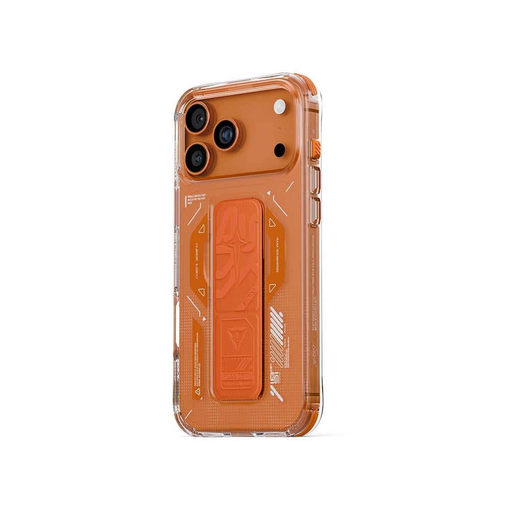 Apple iPhone 17 Pro Kılıf M-safe Şarj Özellikli Teknoloji Desenli Skinarma Helio Mag Charge Standlı Kapak