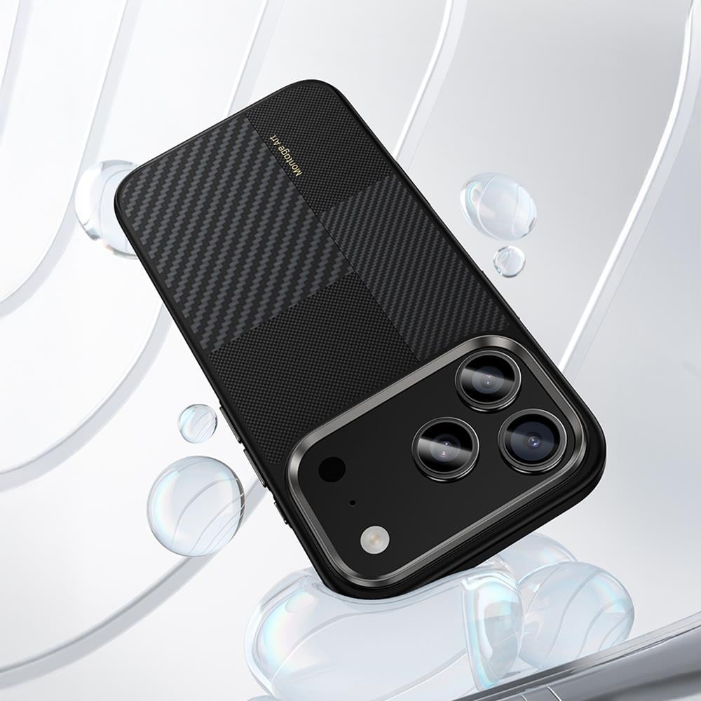 Apple iPhone 17 Pro Kılıf M-safe Şarj Özellikli Karbon Fiber Benks Montage Hybrid ArmorPro Kevlar Kapak