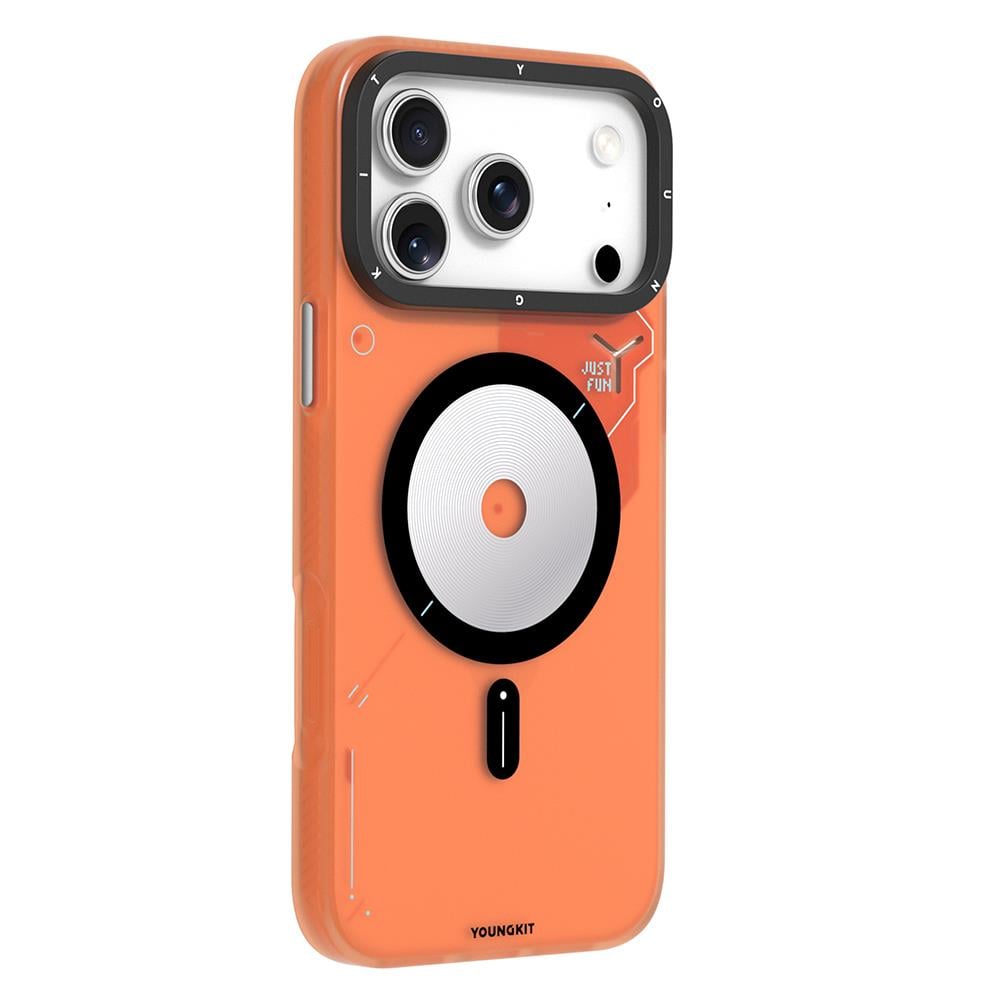 Apple iPhone 17 Pro Kılıf M-safe Şarj Özellikli Disk Desenli Youngkit Disc Battle Kapak