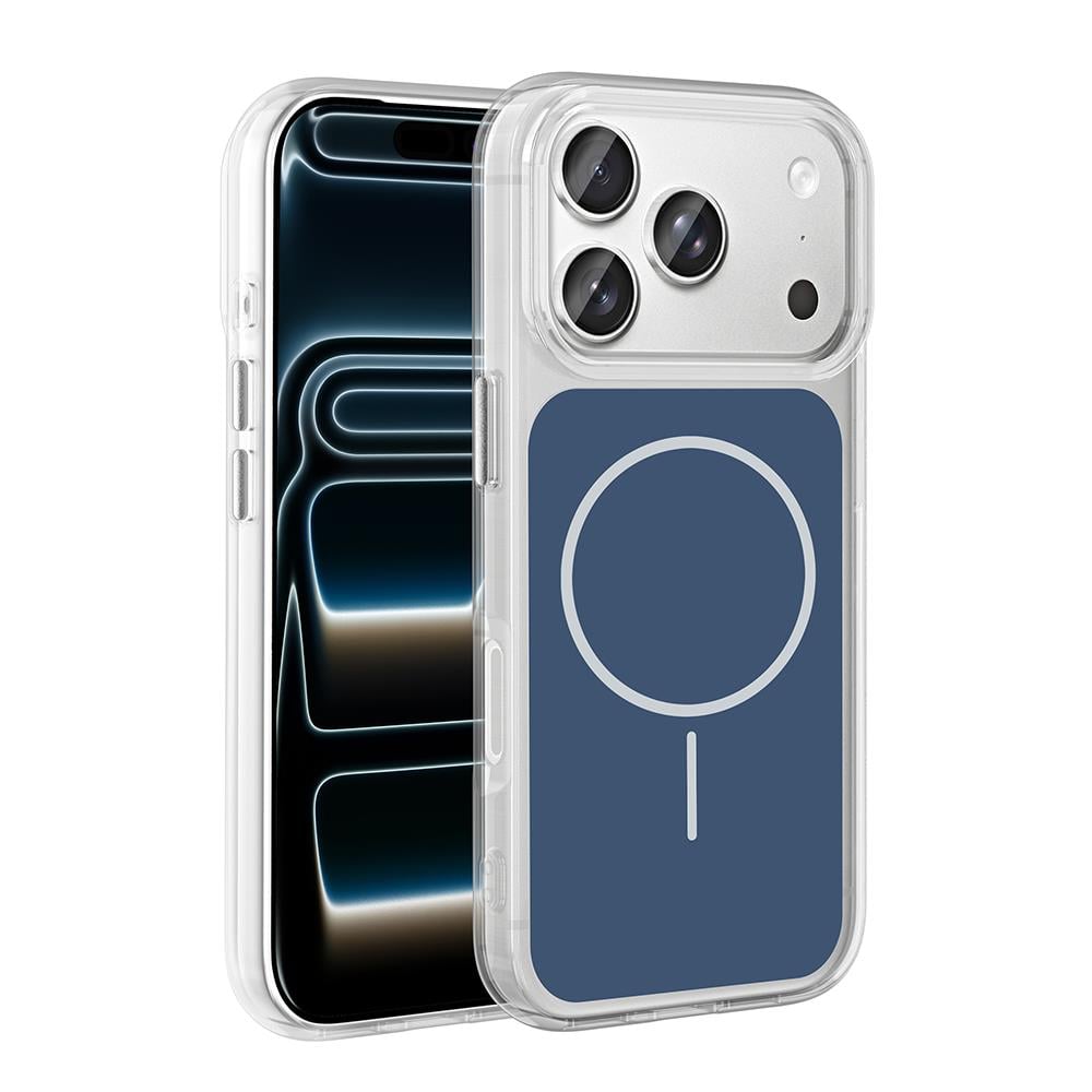 Apple iPhone 17 Pro Kılıf M-Safe Şarj Özellikli Metal Buton Tasarımlı Zore İkonik Sert Silikon Kapak