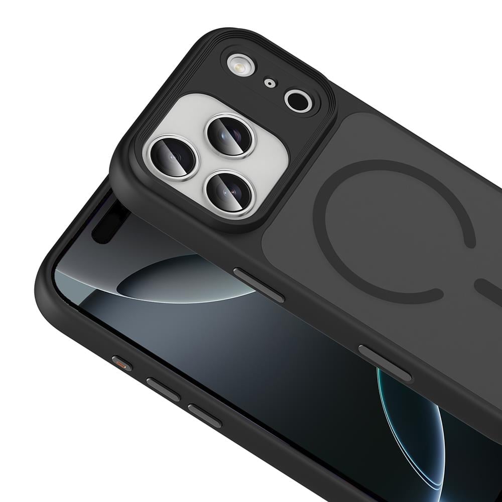 Apple iPhone 17 Pro Kılıf Mat Arka Yüzey Wireless Şarj Özellikli Zore Flet M-safe Kapak