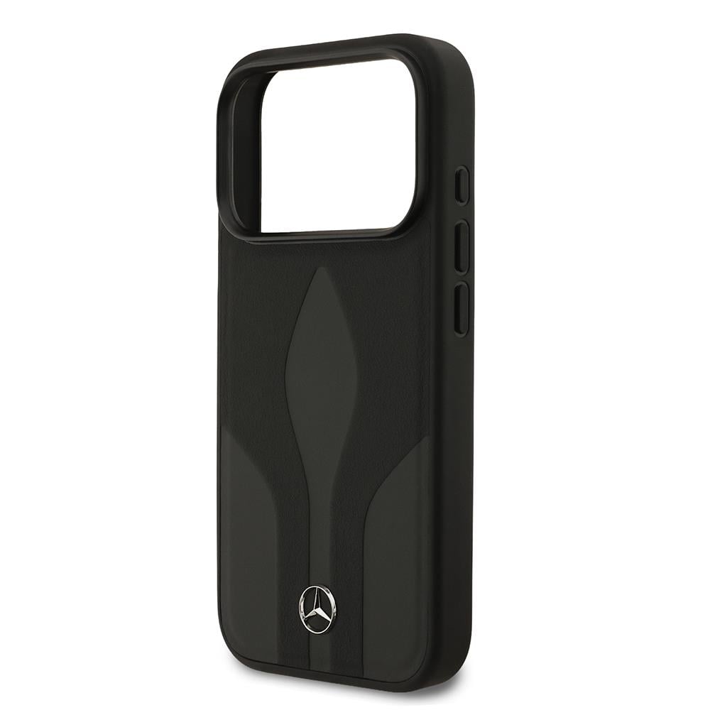 Apple iPhone 17 Pro Kılıf Mercedes Benz Orjinal Lisanslı M-safe Şarj Özellikli Dokulu Desenli Deri Kapak