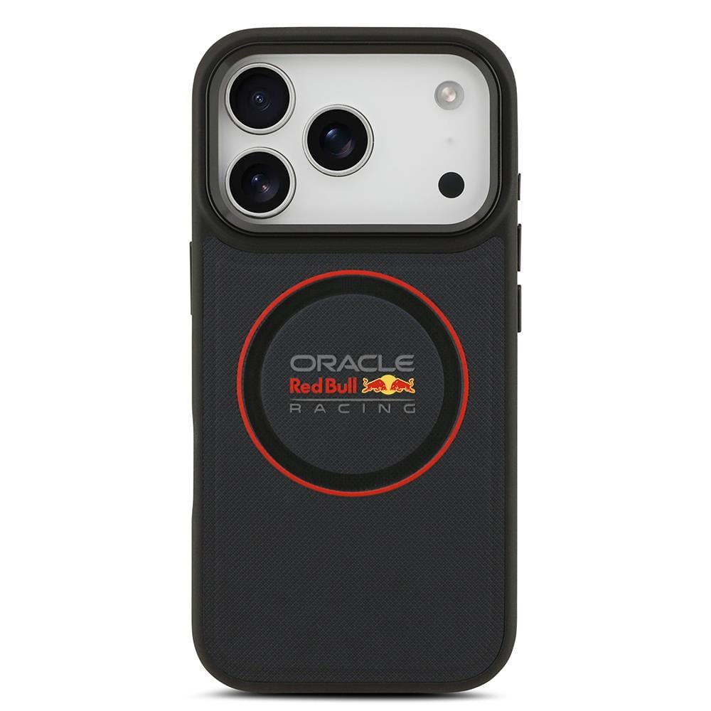 Apple iPhone 17 Pro Kılıf Redbull Orjinal Lisanslı M-safe Şarj Özellikli Kırmızı Halka ve Logo Kabartmalı PU Deri Kapak