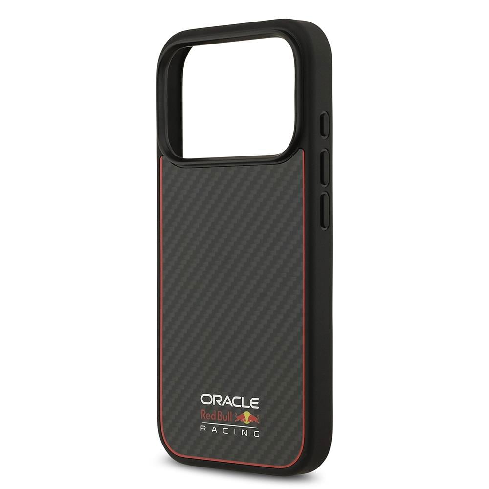 Apple iPhone 17 Pro Kılıf Redbull Orjinal Lisanslı M-safe Şarj Özellikli Karbon Fiber Parlayan Logolu Kevlar Kapak