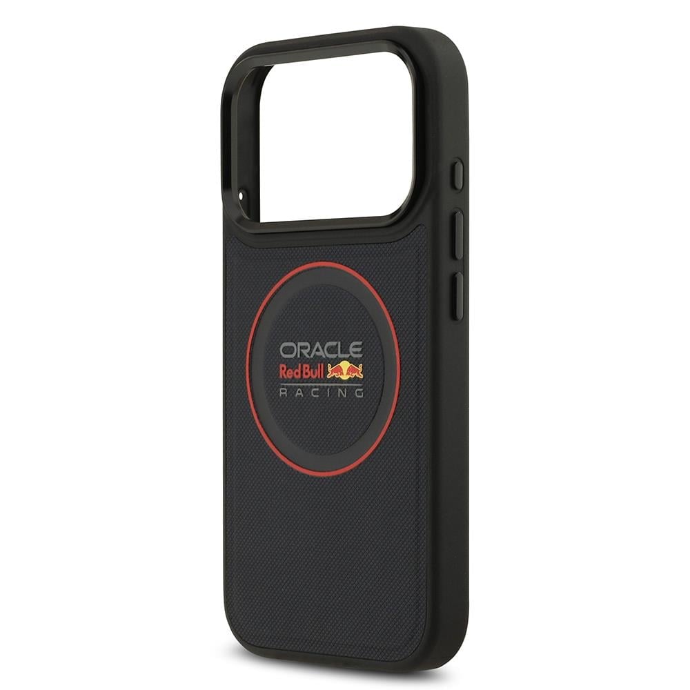 Apple iPhone 17 Pro Kılıf Redbull Orjinal Lisanslı M-safe Şarj Özellikli Kırmızı Halka ve Logo Kabartmalı PU Deri Kapak