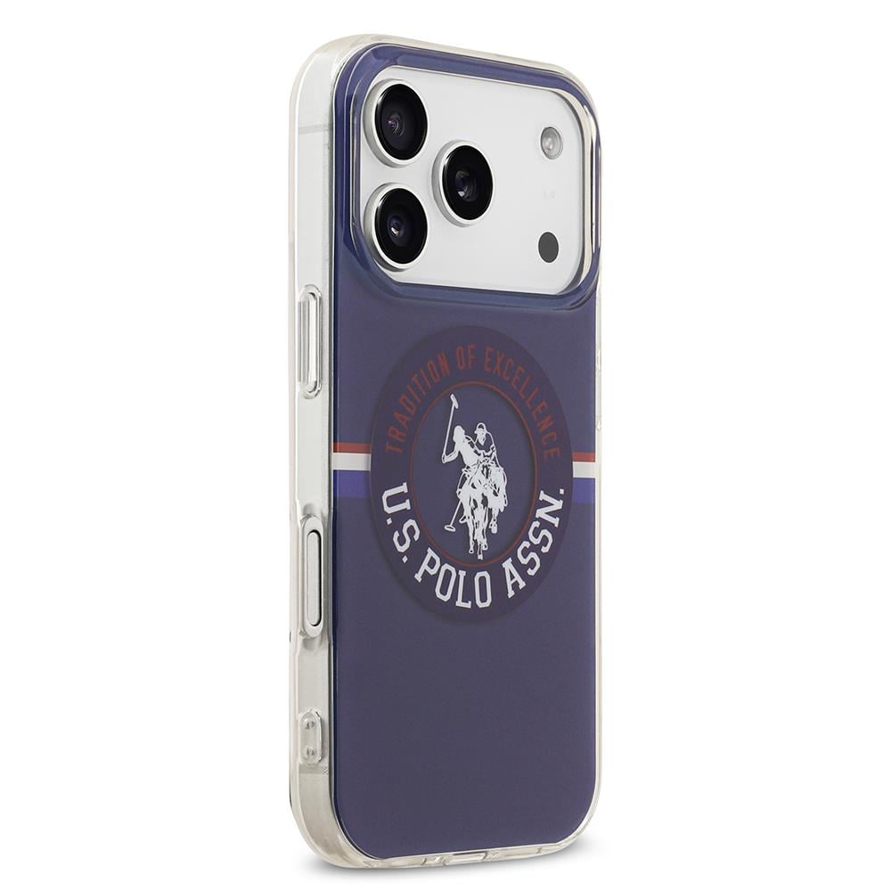 Apple iPhone 17 Pro Kılıf U.S. Polo Assn. Orjinal Lisanslı M-safe Şarj Özellikli IML Stripe Logolu Kapak