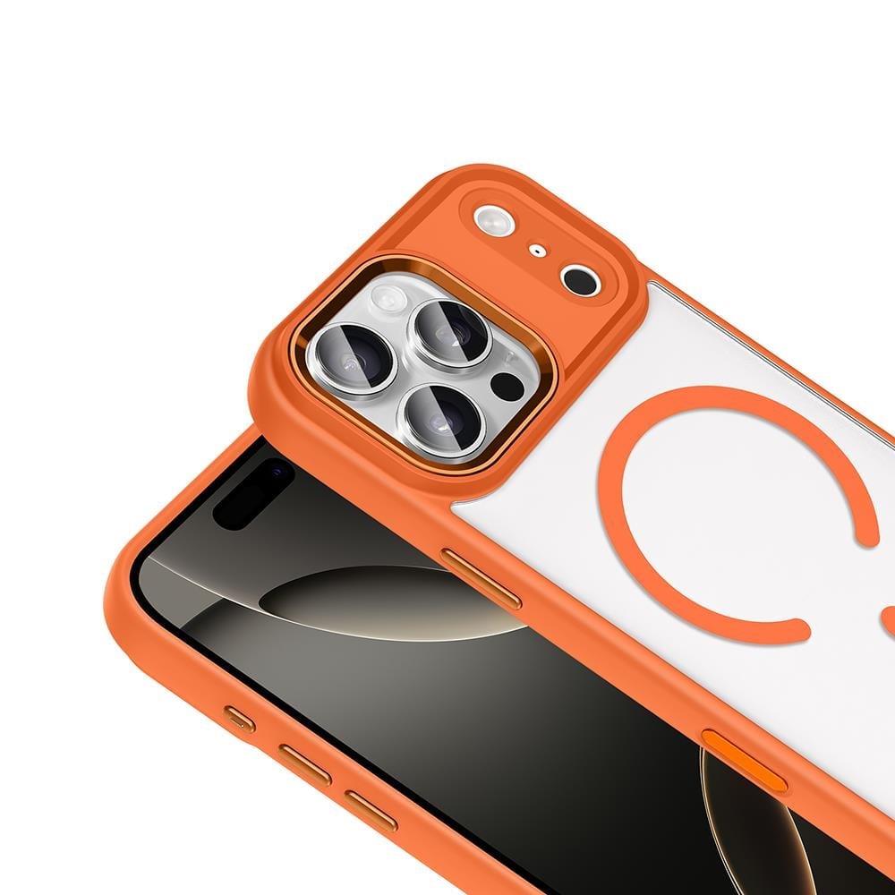 Apple iPhone 17 Pro Kılıf Wireless Şarj Özellikli Zore Krom M-safe Silikon Kapak