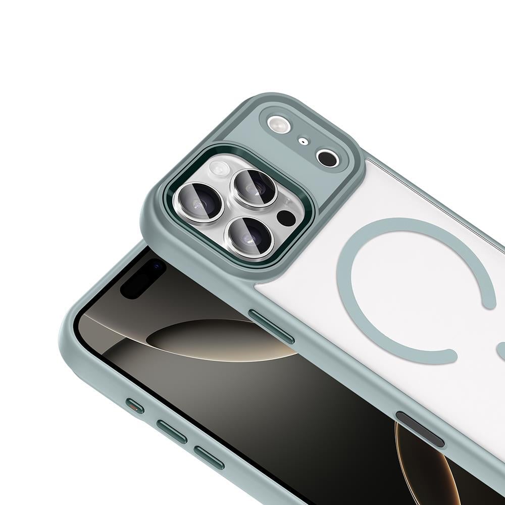Apple iPhone 17 Pro Kılıf Wireless Şarj Özellikli Zore Krom M-safe Silikon Kapak