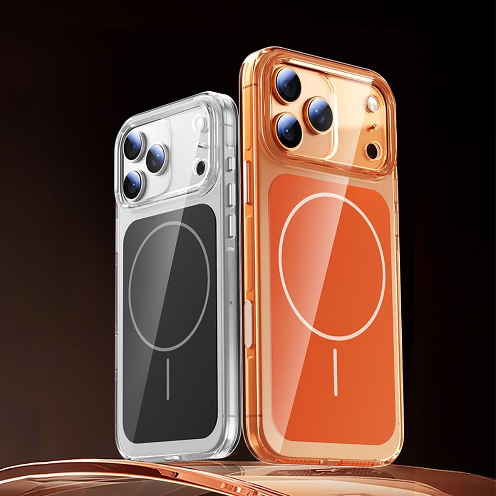 Apple iPhone 17 Pro Kılıf Zore M-safe Şarj Özellikli Şeffaf Kamera Kontrol Butonlu Lugano Kapak